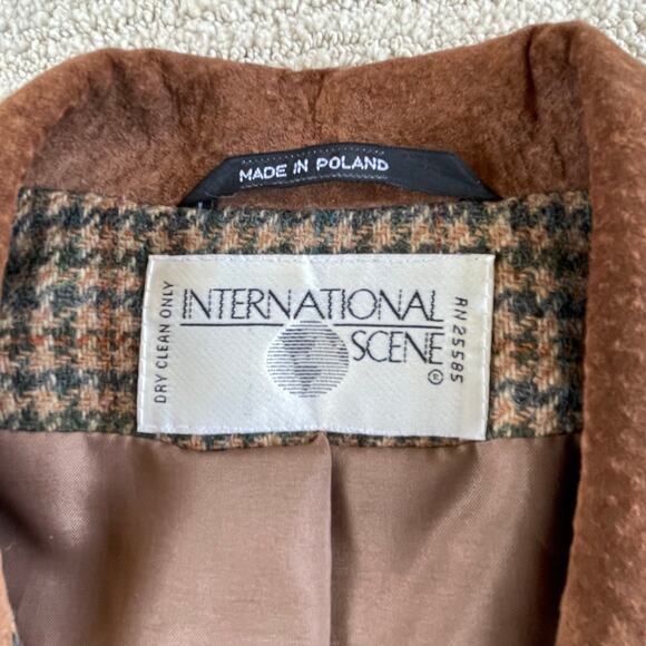 🔥VTG International Scene Wool Houndstooth Tweed Blazer Jacket Preppy Women 5/6 - Picture 10 of 16